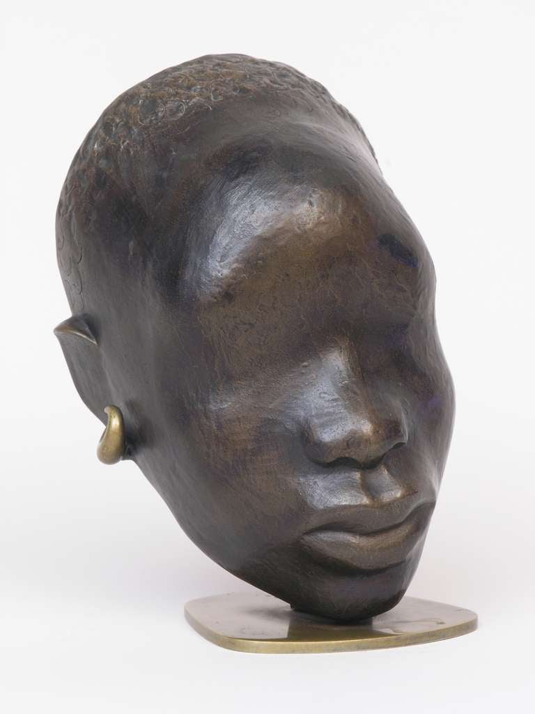 Austrian African Head in Bronze  No. 4373 by Hagenauer Vienna
