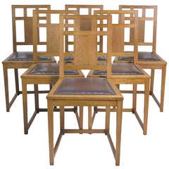 Six original Arts 
Crafts Chairs from England