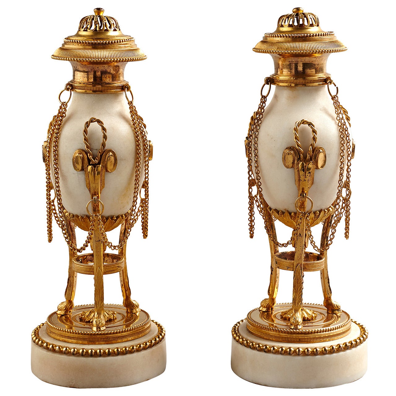 Pair of Late 18th Century Louis XVI Cassolettes Candleholders For Sale