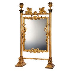 Exceptional Early 19th Century Empire Cheval Mirror, Russia or Sweden