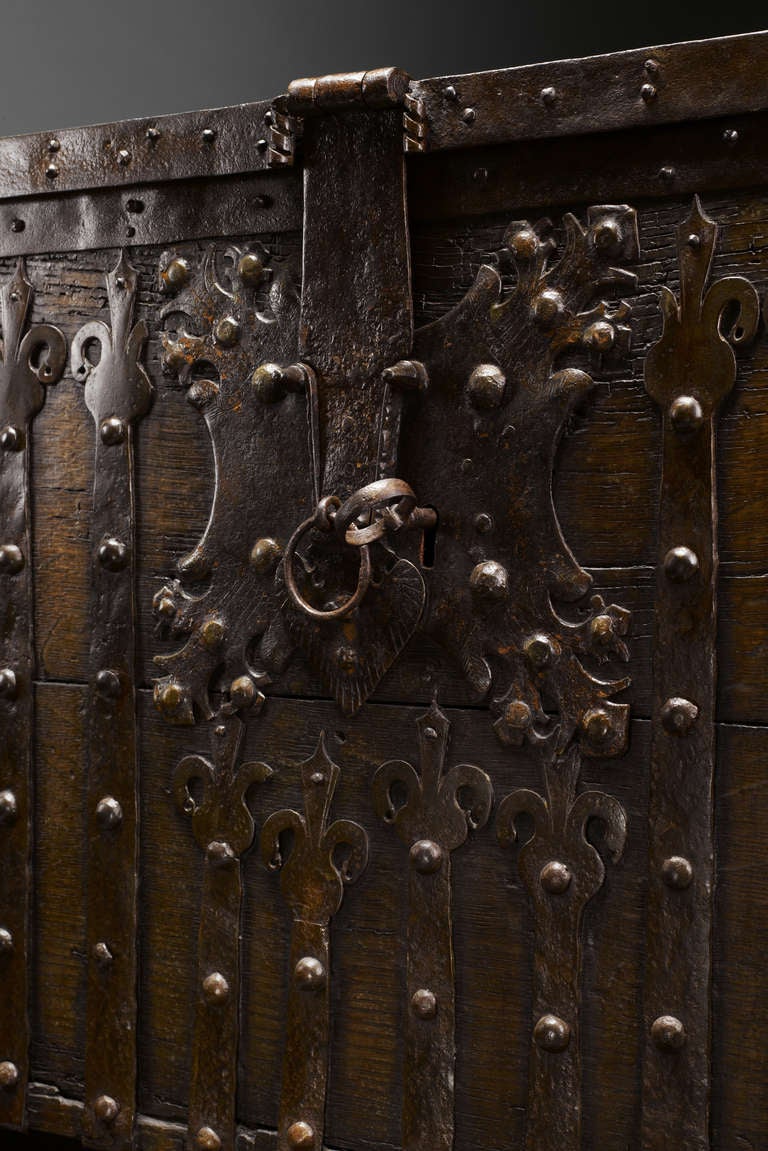 Oak Important 15th c. German Gothic Chest