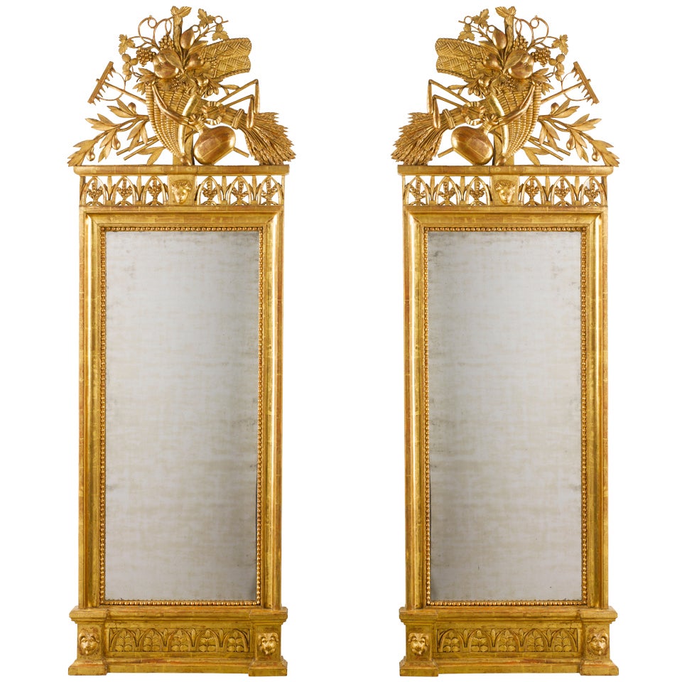 Pair of Neo-classical Italian Pier Mirrors attributed to Giovan Battista Dolci