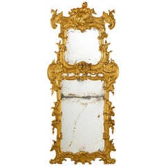 Large and Unusal 18th Century Italian Baroque Pier Mirror
