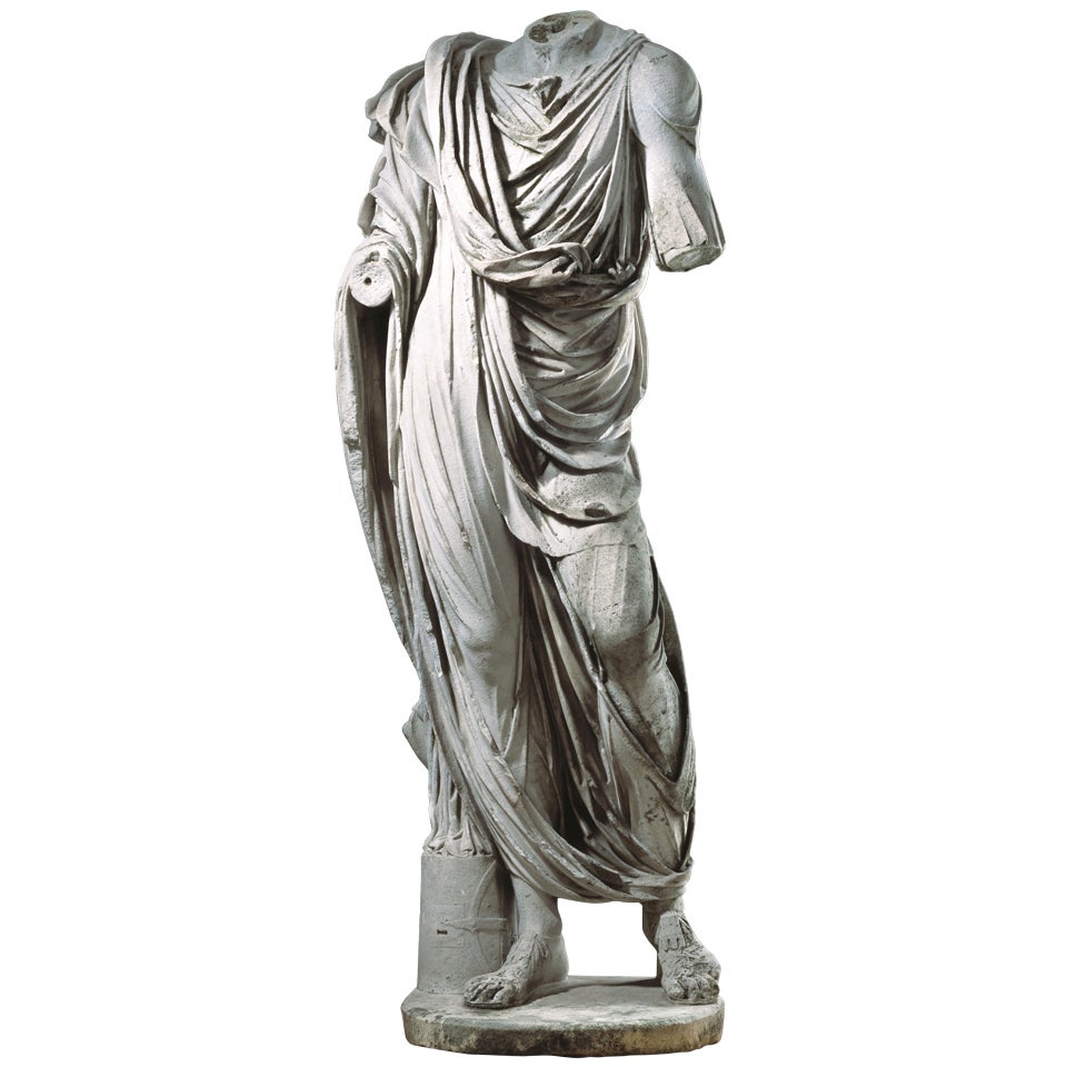 Impressive Early 18th c. Over-life-size Marble Torso