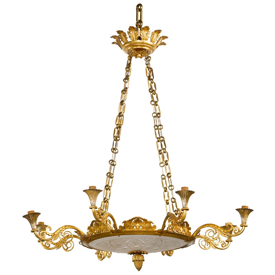 Early 19th century German Chandelier based on Karl Friedrich Schinkel design