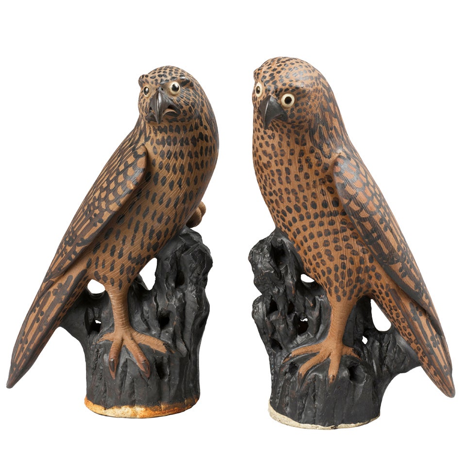 Pair of Early 19th Century Chinese Hawks