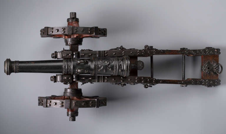 Rare Dutch 17th C. Model Cannon In Good Condition In Worpswede / Bremen, DE