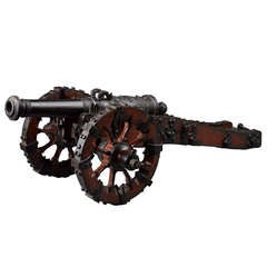 Antique Rare Dutch 17th C. Model Cannon