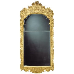 Large German 18th Century Giltwood Baroque Wall Mirror