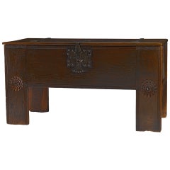 17th Century German Iron-Mounted Oak Chest / Trunk "Stollentruhe"