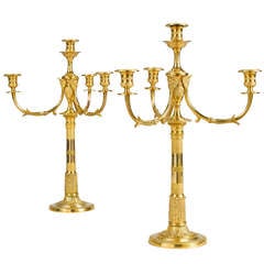 pair candelabra century 19th early impressive berlin german danhauser josef vienna five light gilt bronze xvi cassolettes candleholders 18th louis