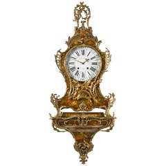 Rare French 18th c. Louis XV Vernis Martin Bracket Clock 11