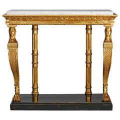 Elegant Swedish Early 19th Century Neoclassical Giltwood Console Table