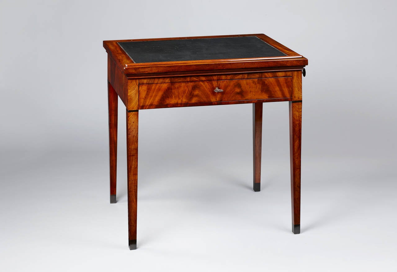 Belgian Early 19th Century Empire Mahogany Architects Table by Jean-Joseph Chapuis For Sale
