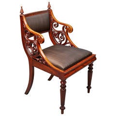 Unusual Early 19th Century Danish Mahogany Armchair Attributed to Hetsch 1