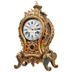 Swedish 18th Century Rococo Bracket Clock, Signed Nils Berg, Stockholm