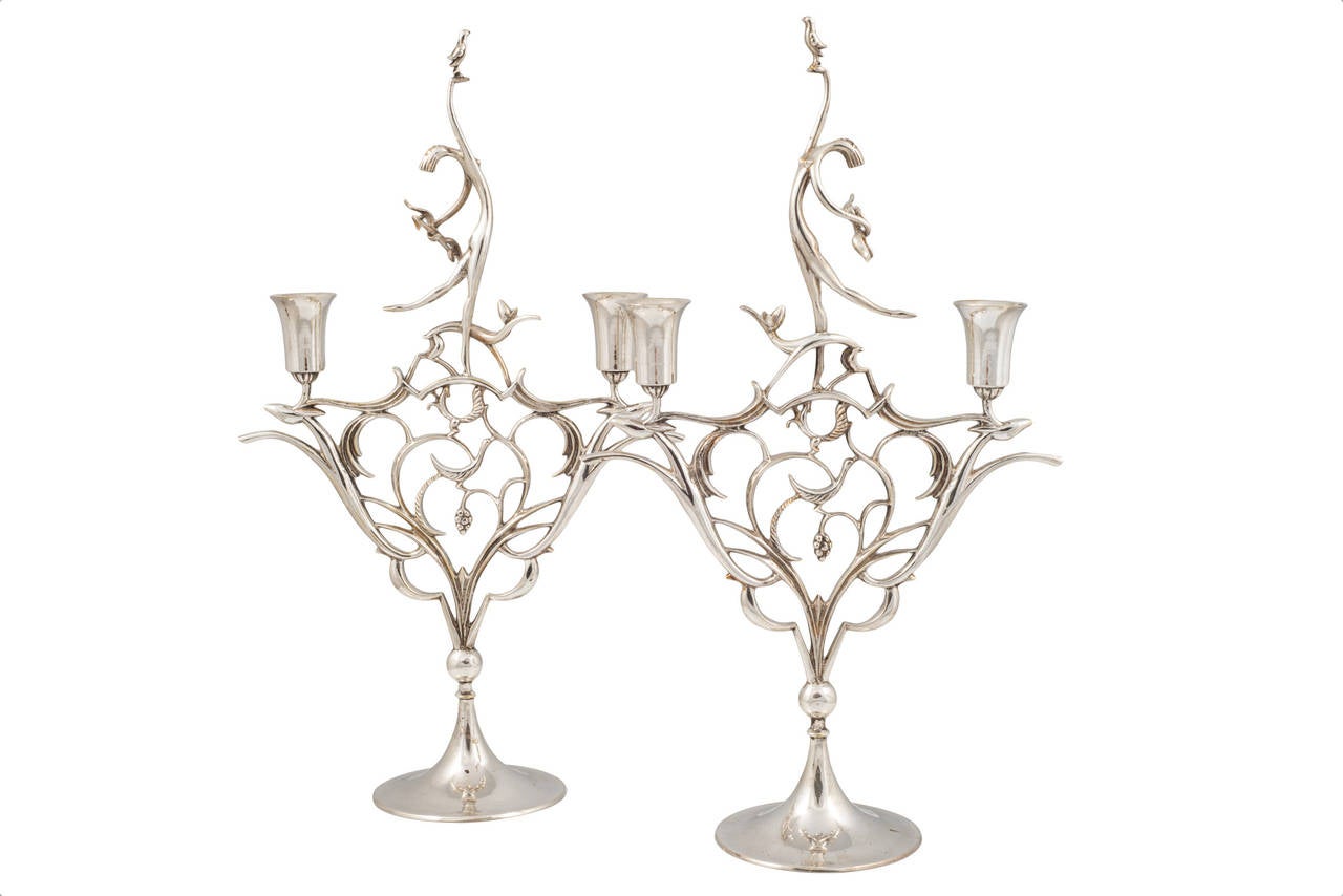 Art Deco Pair of Candlesticks 