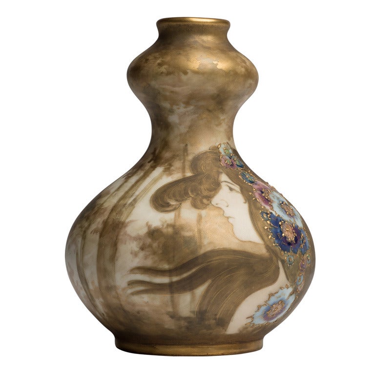 Riessner Stellmacher And Kessel Amphora Vase Portrait Ca 1894 Nikolaus Kannhauser At 1stdibs