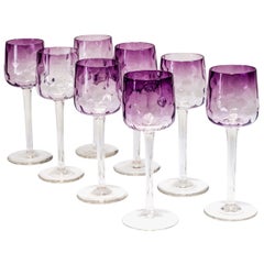 Set of 9 Wine Glasses Koloman Moser "Meteor“ ca. 1900 Austrian Jugendstil