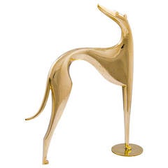 Vintage Hagenauer Werkstätte Greyhound Brass Figurine, circa 1950