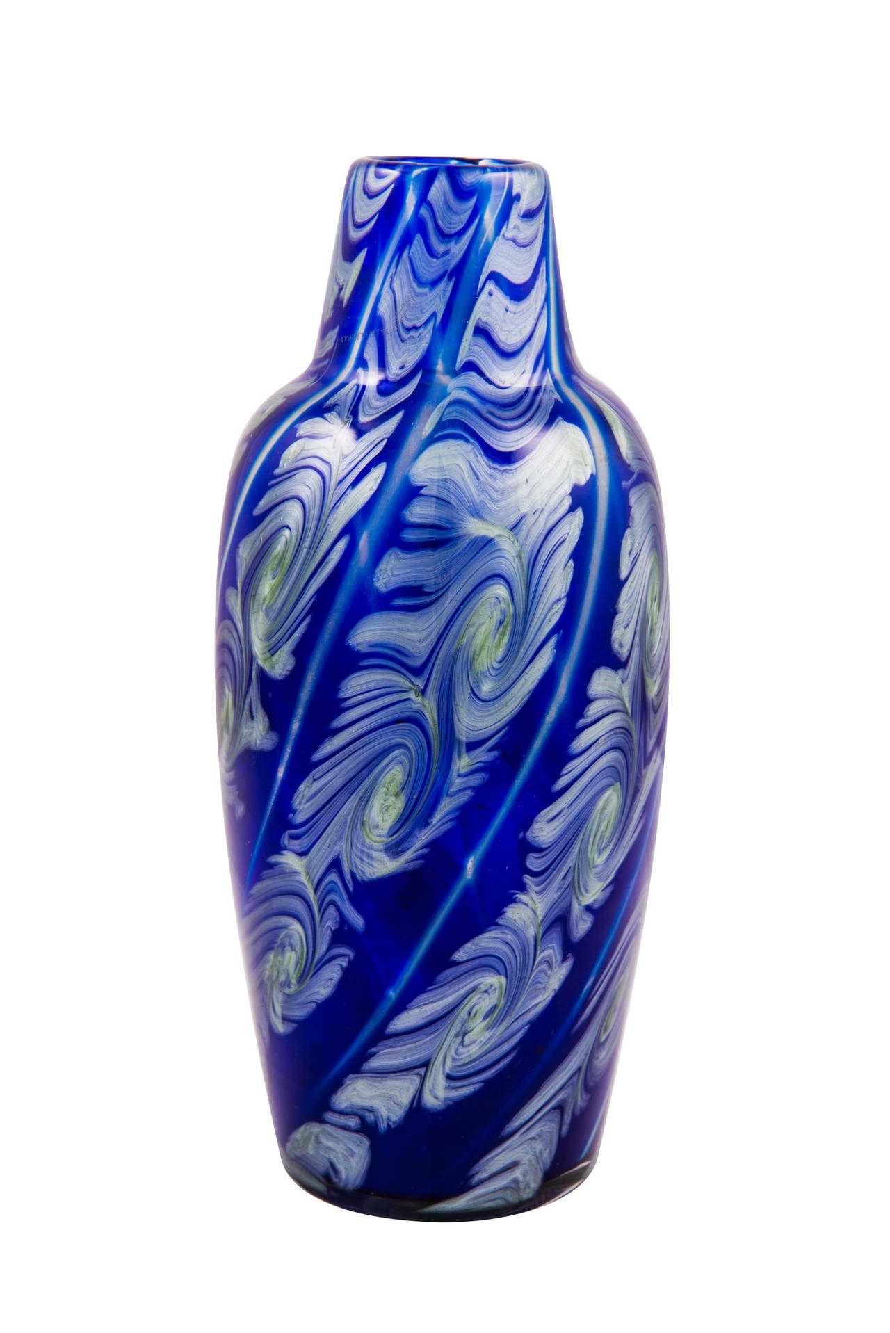 Art Nouveau Loetz Vase Decoration Ausfuhrung 118 in Blue by Franz Hofstoetter, circa 1911