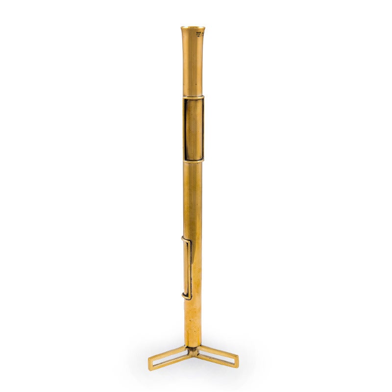 Josef Hoffmann Soliflor Vase in Brass for Wiener Werkstatte, circa 1929