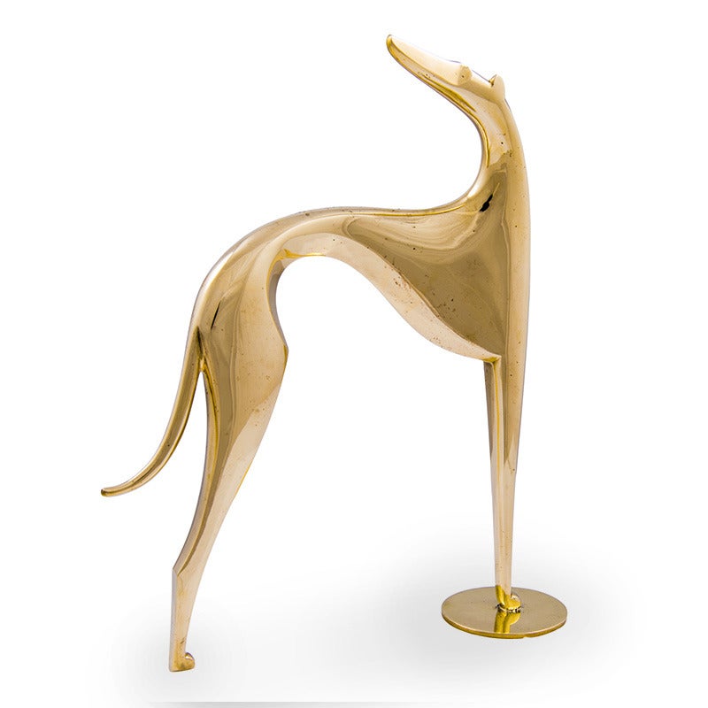 Hagenauer Werkstätte Greyhound Brass Figurine, circa 1950