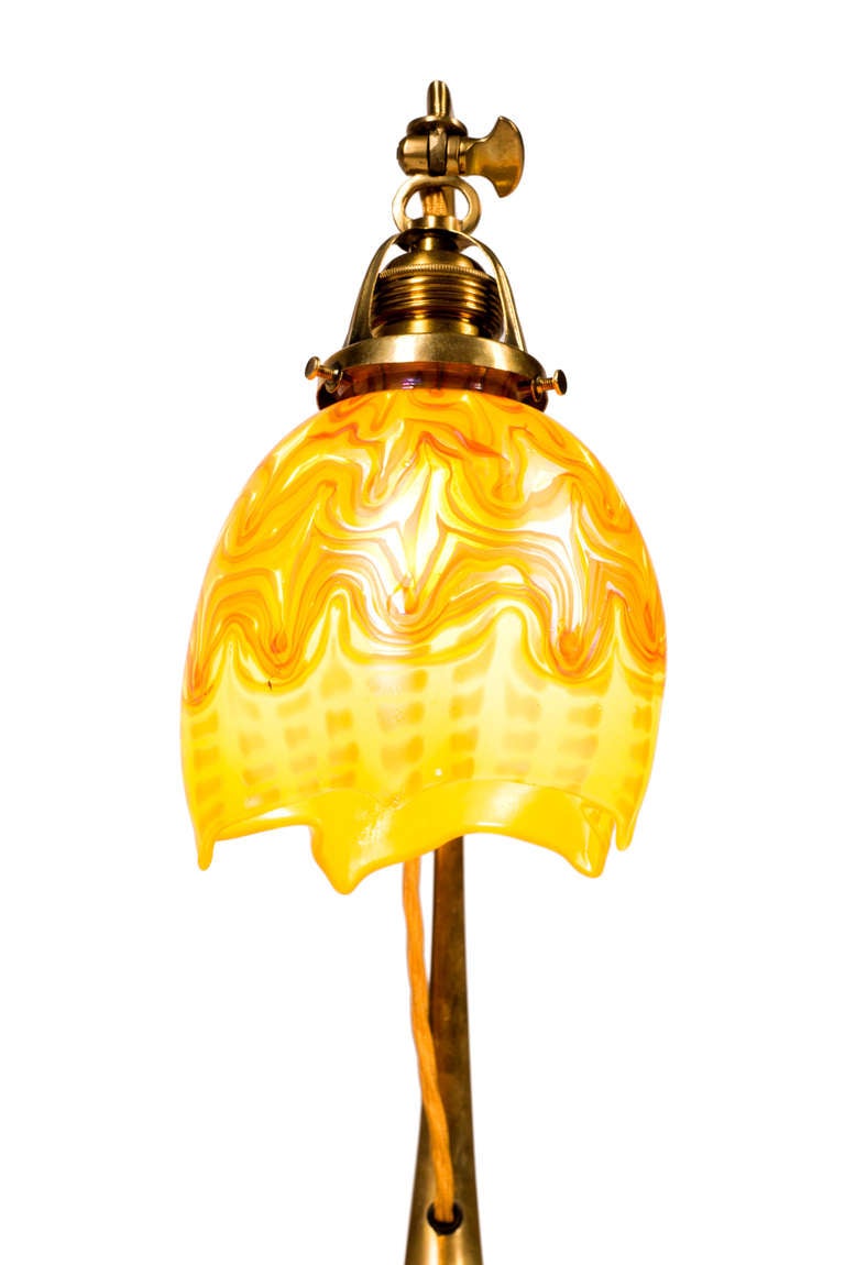 Loetz Brass Table Lamp Bellflower, circa 1901, Phenomen Gre 413 1