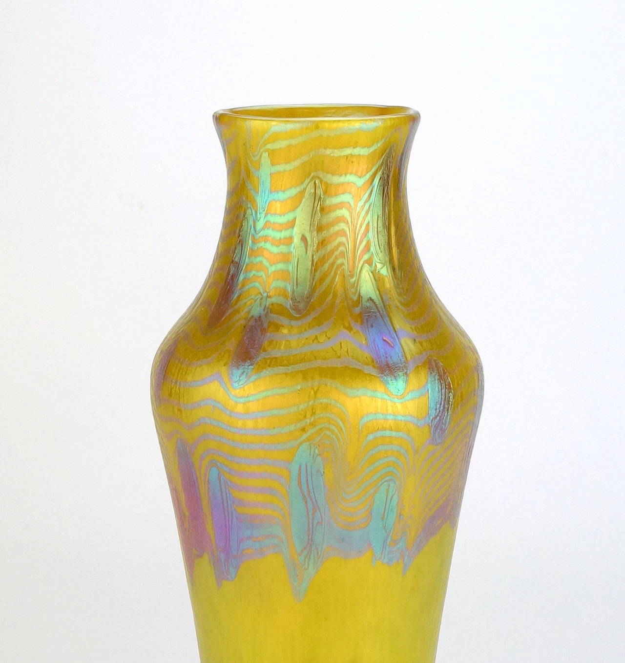 Art Nouveau Loetz Yellow Vase with 