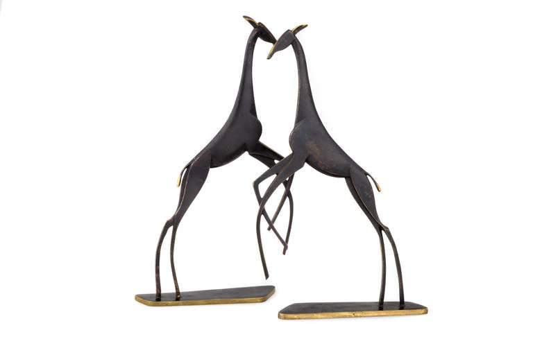 Art Deco Lovely Werkstatte Hagenauer Giraffes ca. 1950 Marked