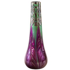 Loetz Silber-Overlay-Vase von Franz Hofstotter „Titania Gre 6388“