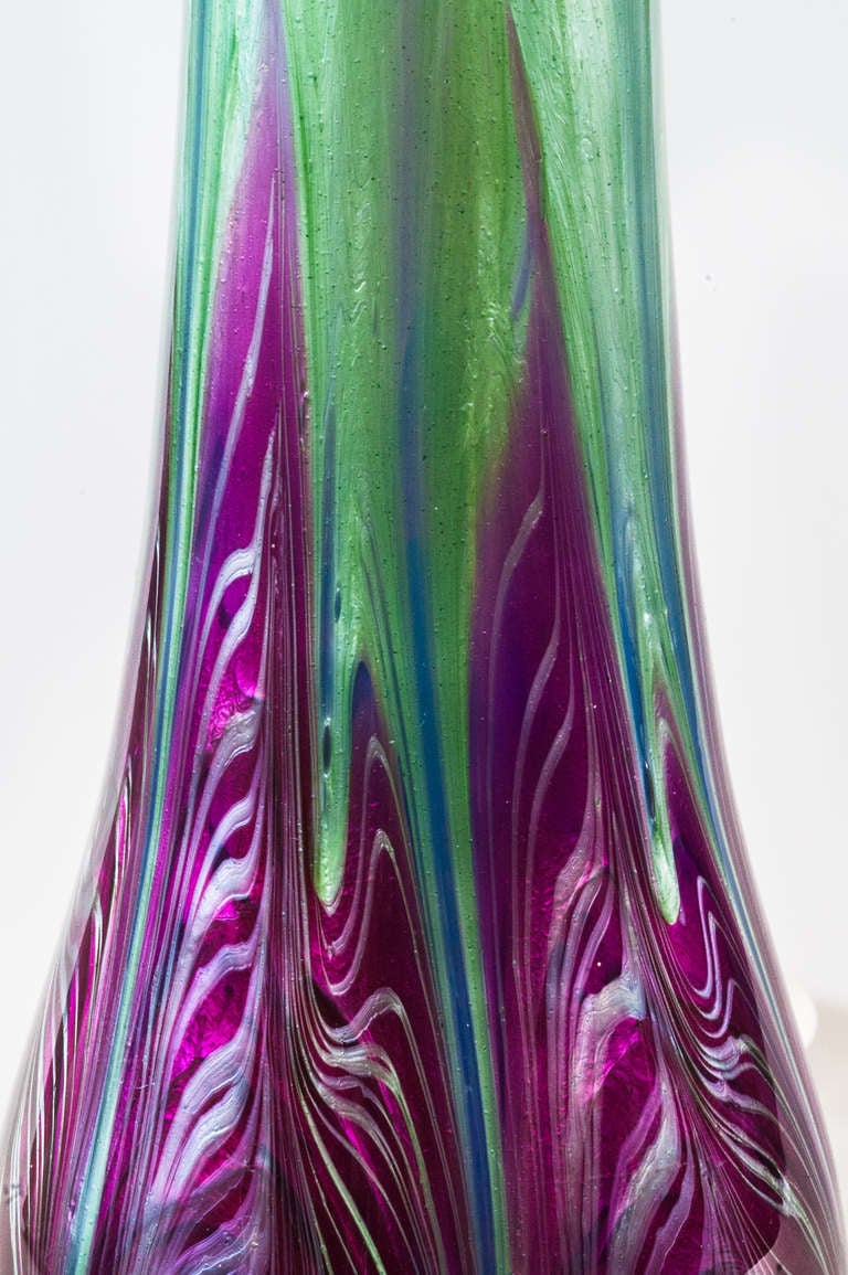 Art Nouveau Loetz Silver Overlay Vase by Franz Hofstotter 