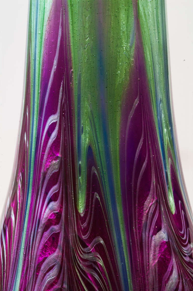 Austrian Loetz Silver Overlay Vase by Franz Hofstotter 