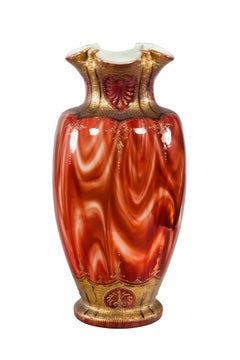 Early Loetz Vase Red Carneol Semi-Precious Stone Appearance, circa 1890