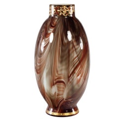 Early Loetz Vase Brown Onyx Semi-Precious Stone Appearance ca. 1890