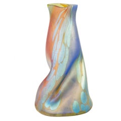 Antique Loetz Vase "Tricolore" Signed Attributed To Jutta Sika