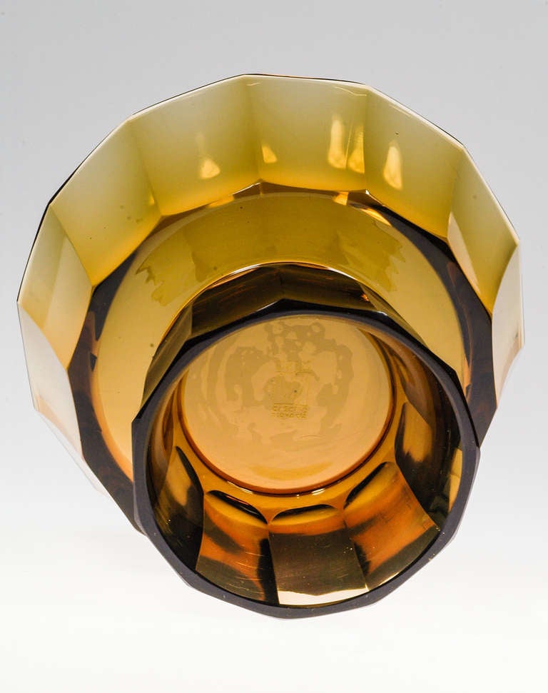 Art Nouveau Josef Hoffmann Wiener Werkstatte Glass Centerpiece Documented For Sale