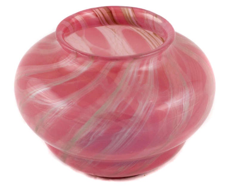 Art Nouveau Pink Loetz Vase with Silver Swirls Decor Ausführung 118