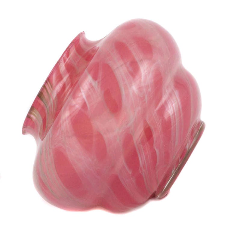 Pink Loetz Vase with Silver Swirls Decor Ausführung 118 1