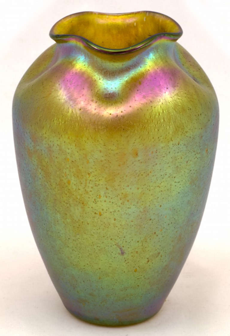 Art Nouveau Golden Loetz Vase Candia Silberiris Colourful, circa 1901