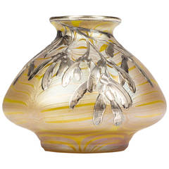 Loetz Signed Early Silver Overlay Vase Phenomen Gre 85/3780, circa 1900