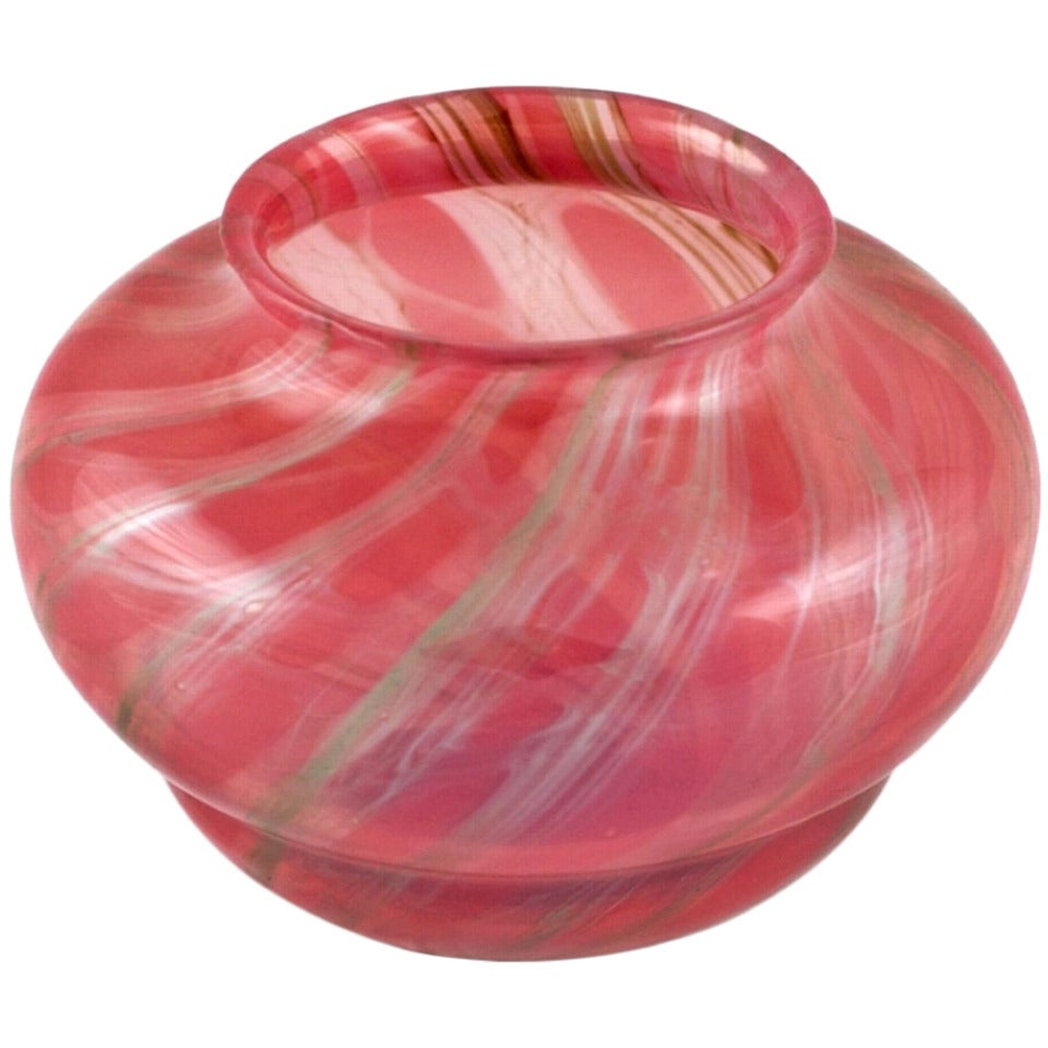 Pink Loetz Vase with Silver Swirls Decor Ausführung 118