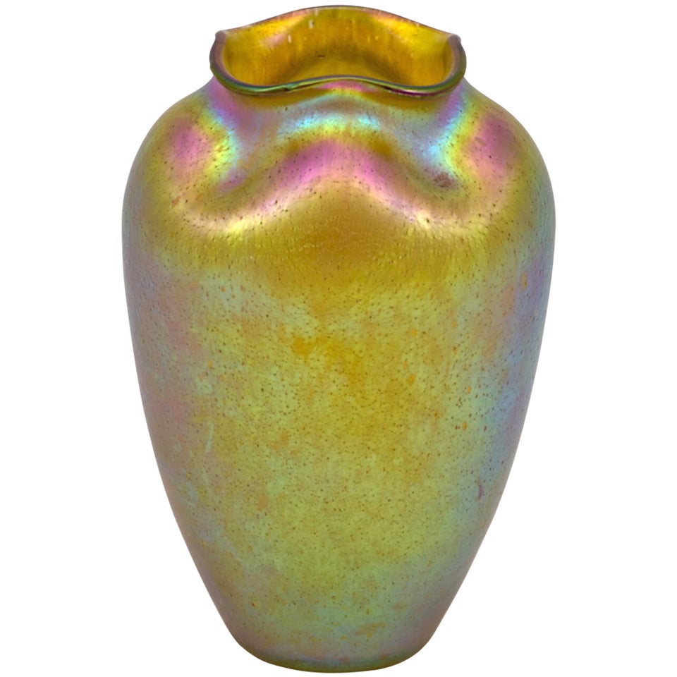 Golden Loetz Vase Candia Silberiris Colourful, circa 1901