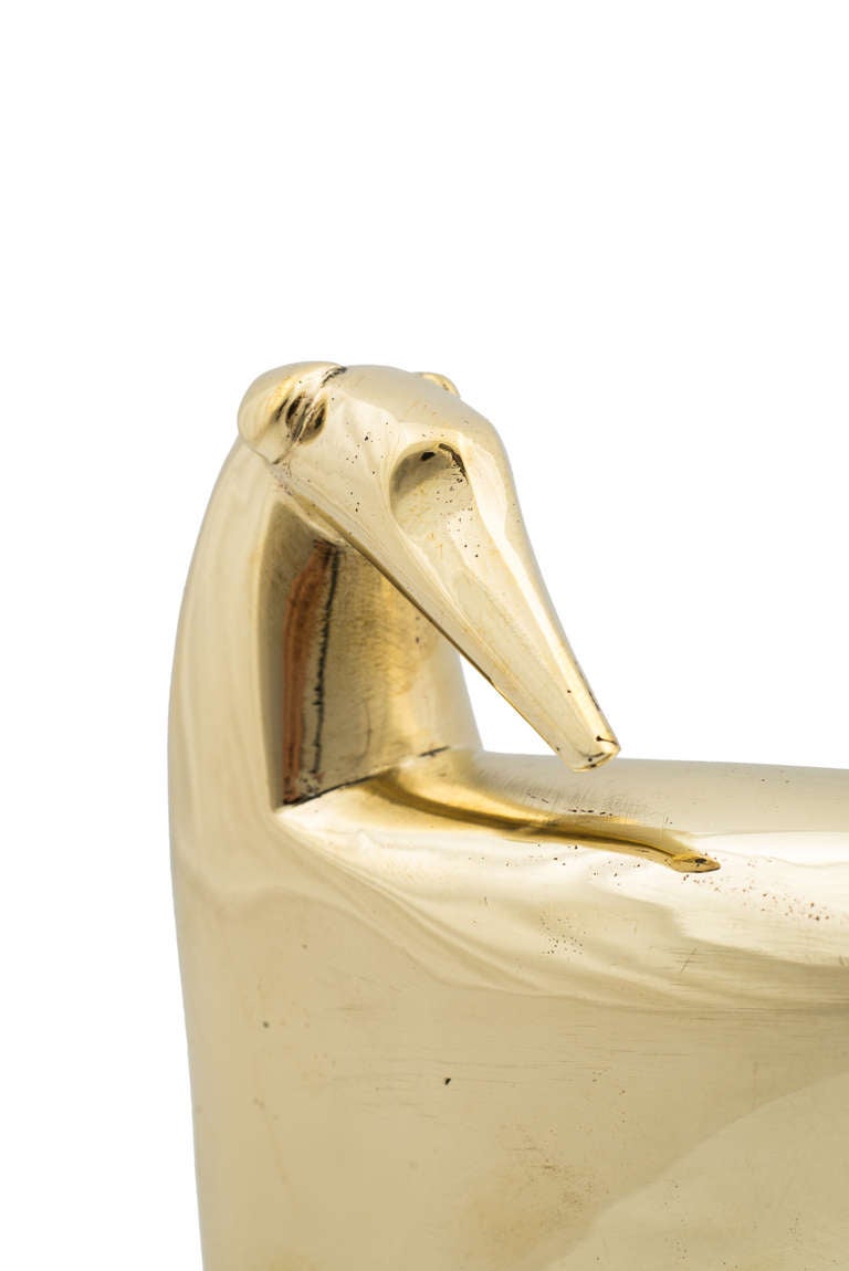 Austrian Werkstatte Hagenauer Greyhound Brass Figurine, circa 1950