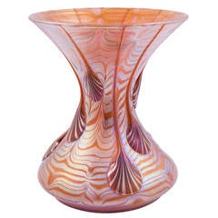 Rare Phenomen Gre 1/16 Loetz Vase with Droplets Orange Red, Signed, circa 1900