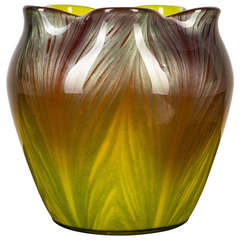 Loetz Carragen Maroon-Yellow Enamel, circa 1905