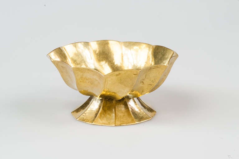 Austrian Documented Gold Gilded Brass Ashtray Josef Hoffmann Wiener Werkstätte circa 1923