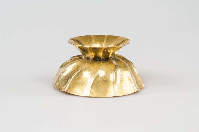 20th Century Documented Gold Gilded Brass Ashtray Josef Hoffmann Wiener Werkstätte circa 1923