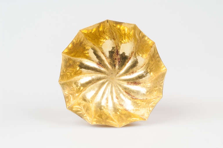 Documented Gold Gilded Brass Ashtray Josef Hoffmann Wiener Werkstätte circa 1923 1