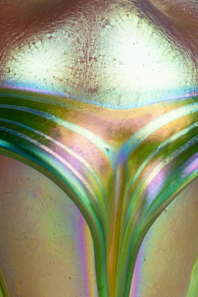 20th Century Loetz Vase Perfect Iridescent Finish Floral Shape Ca. 1915